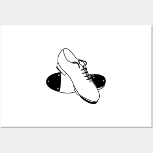 Tap Shoes -Drawn in black line. Posters and Art